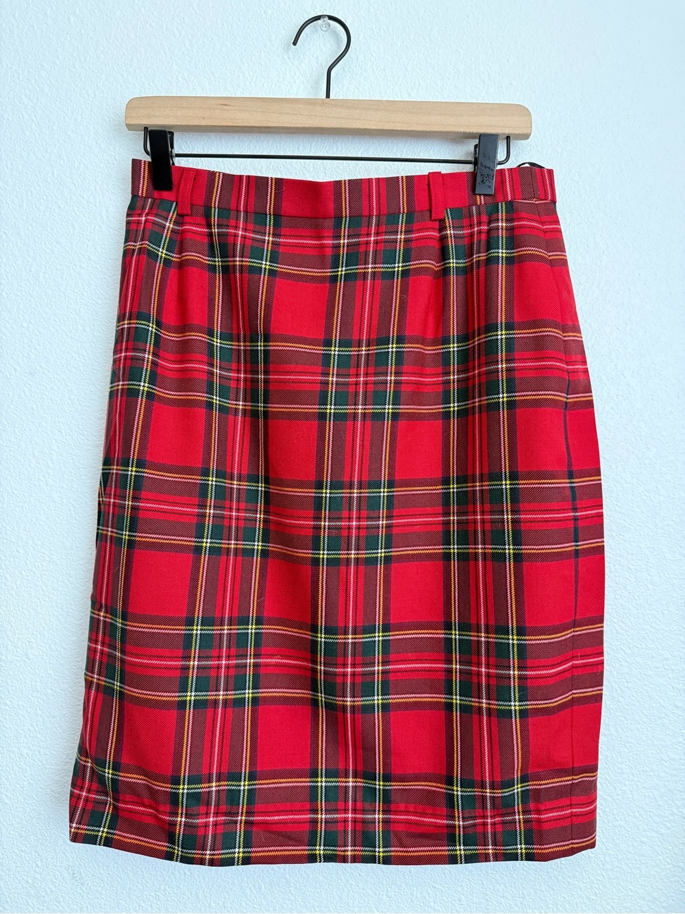Vintage Escada by Margaretha Ley Tartan Plaid Wool Skirt – Size 40 (US 10)